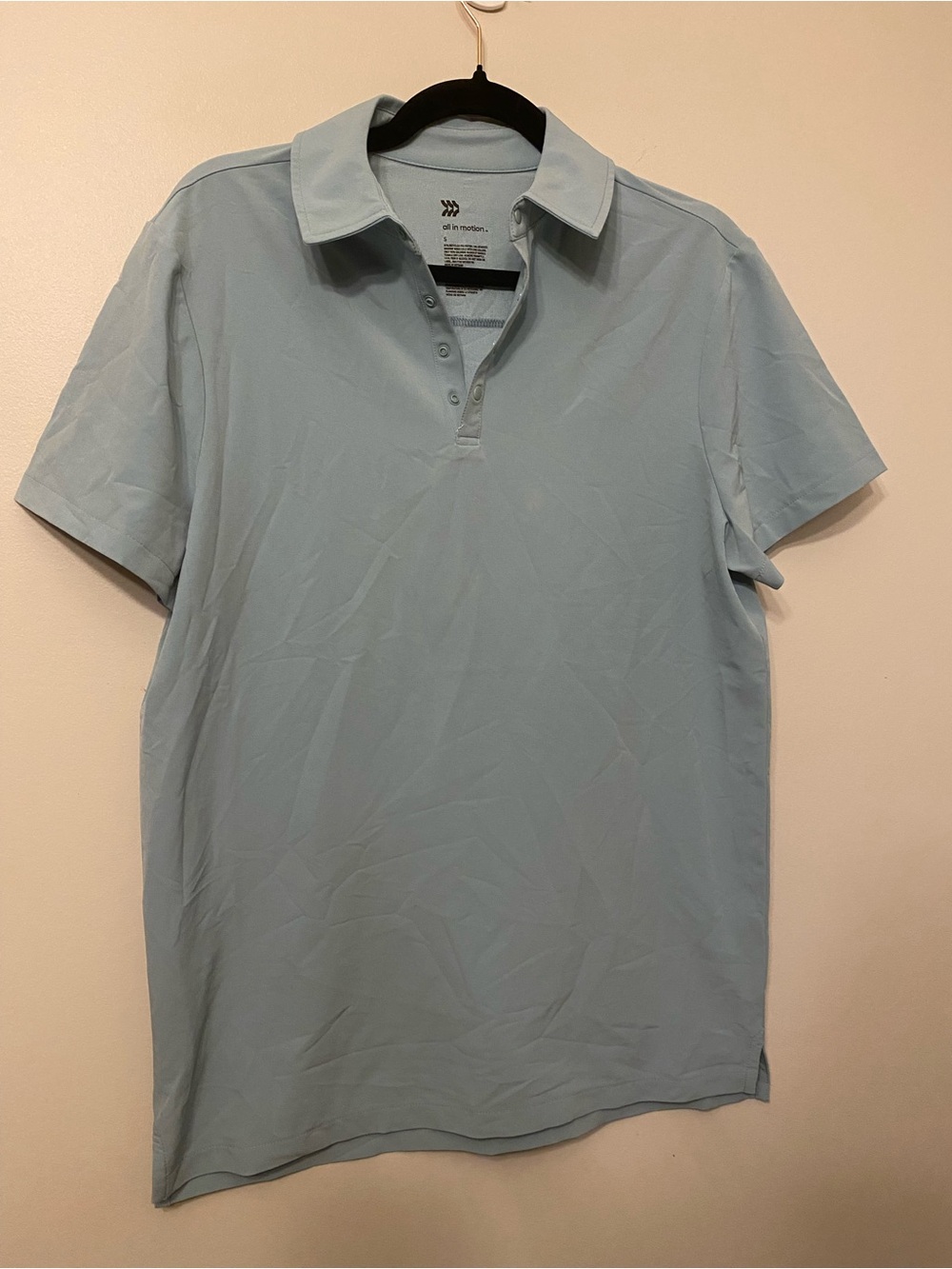 all in motion Men's Pale Blue Polo Shirt with Classic Collar